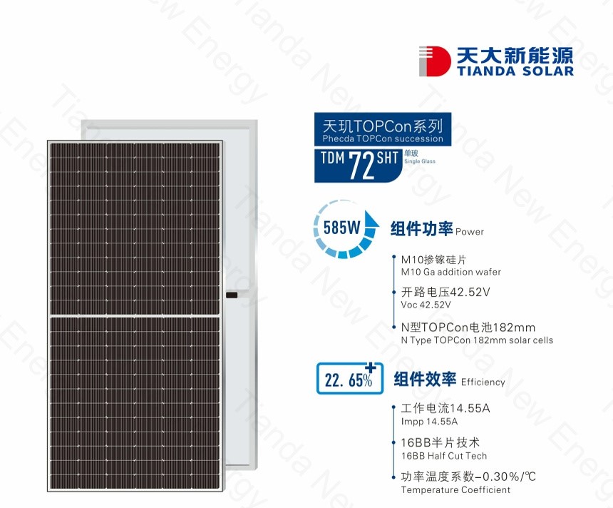 High-Efficiency Solar Panel - Tianji TOPCon Series TDM 72 SHT