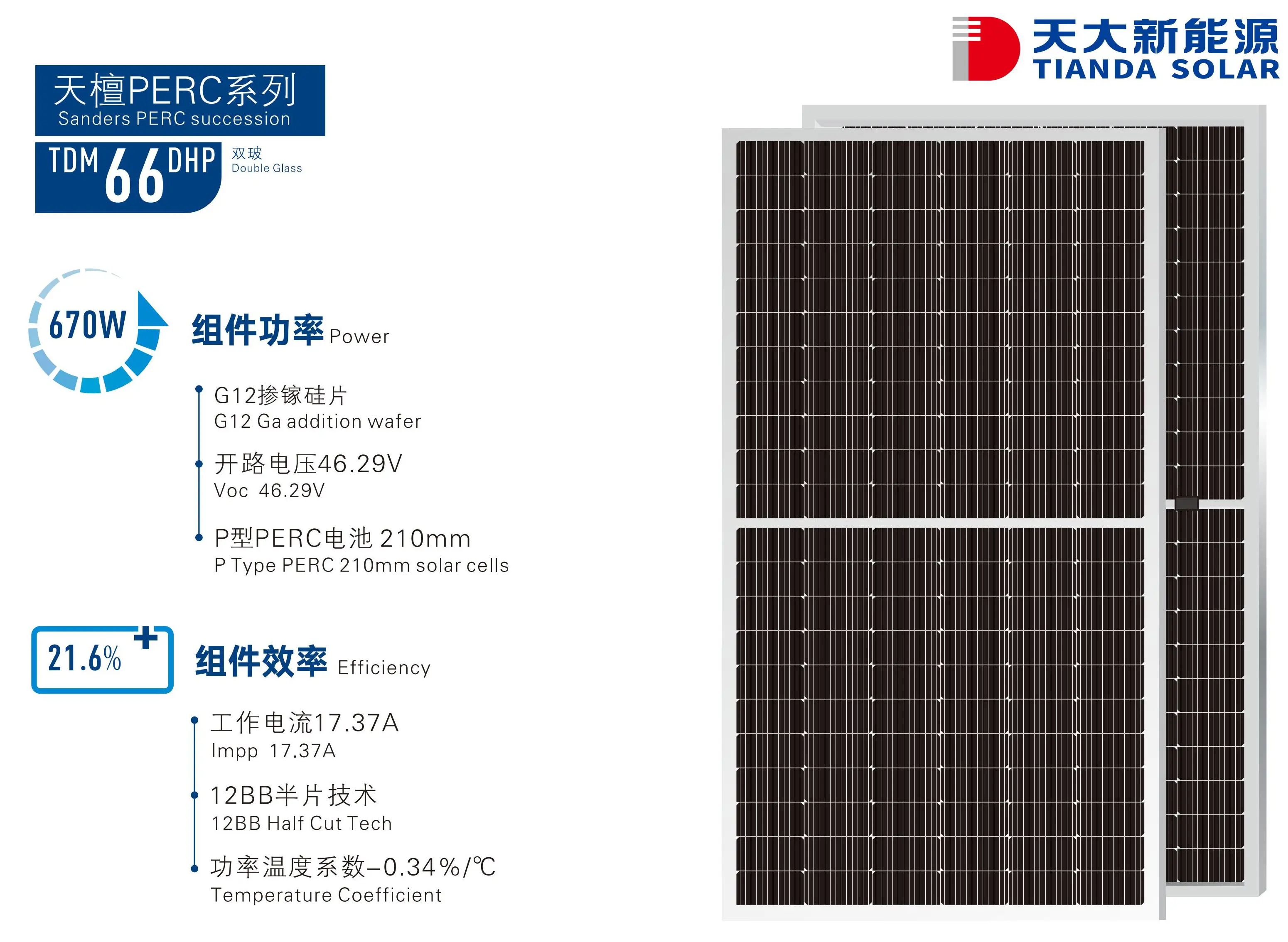 Tiantan PERC Series TDM 66 DHP